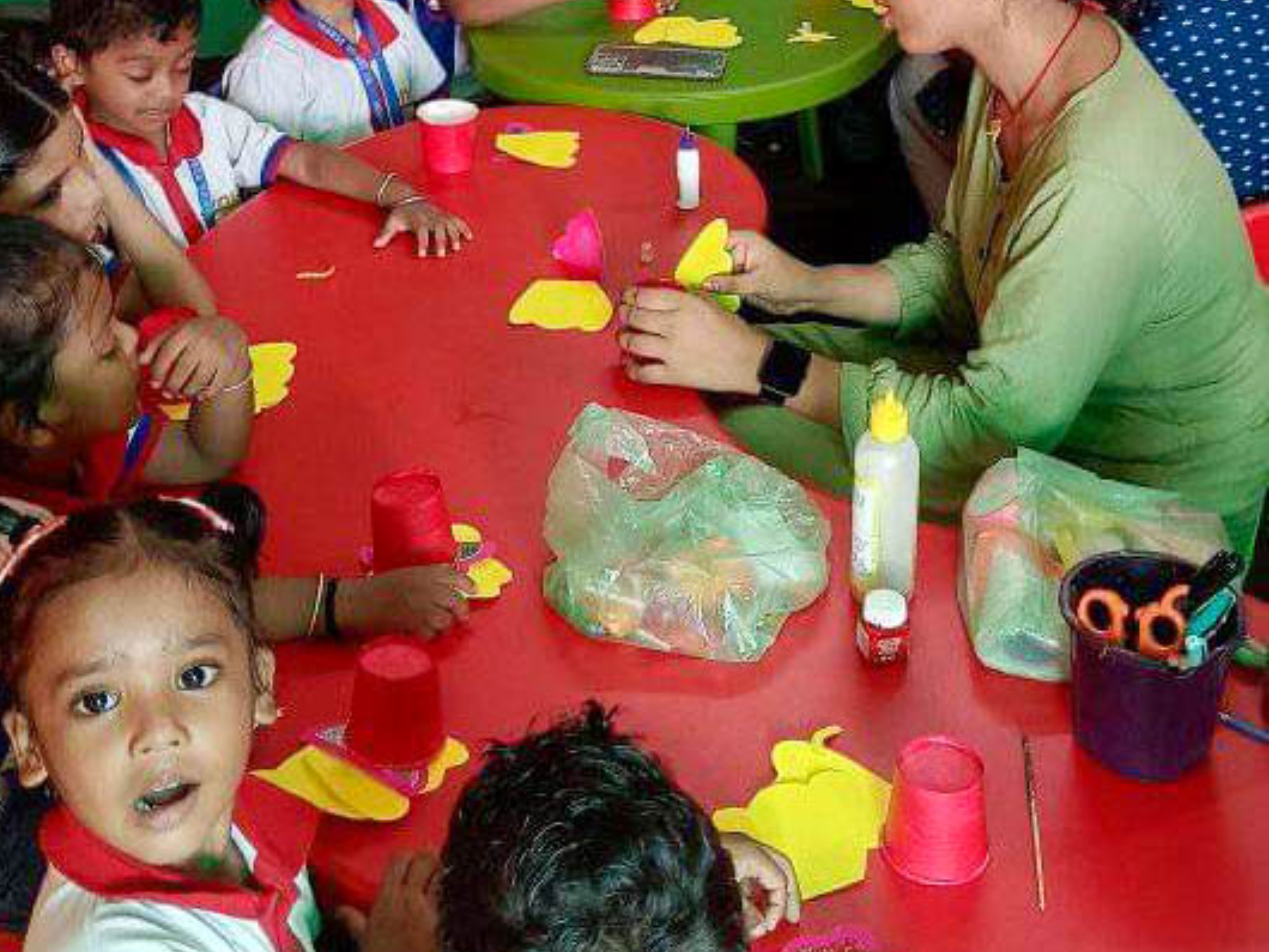 Child learning with Montessori classroom materials